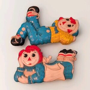 VTG‎ 1977 Raggedy Ann and Andy Wall Hanging Bobbs Merrill Co. 12" Nursery Play